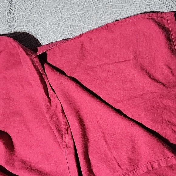 Studio Ease size 16 linen blend sleeveless pink embroidered maxi dress - Picture 7 of 7